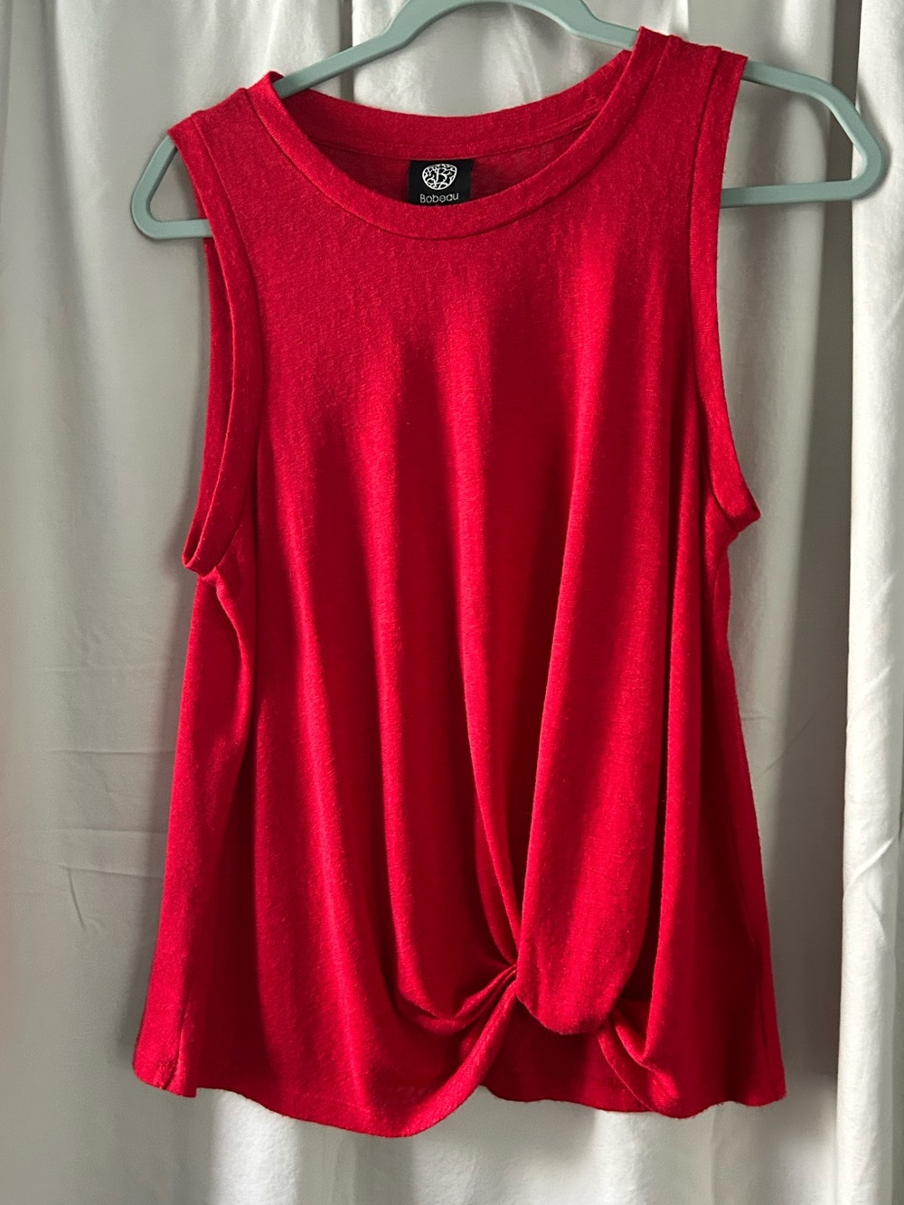 bobeau Red Twist-Hem Sleeveless Sweater Tank